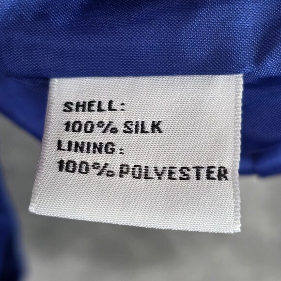 Womens Josephine Chaus Petite 100% Silk Royal Blue Blazer Jacket Lined Size 4 - Picture 3 of 7